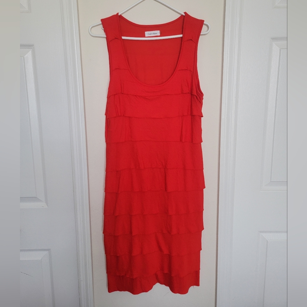 Red Calvin Klein dress